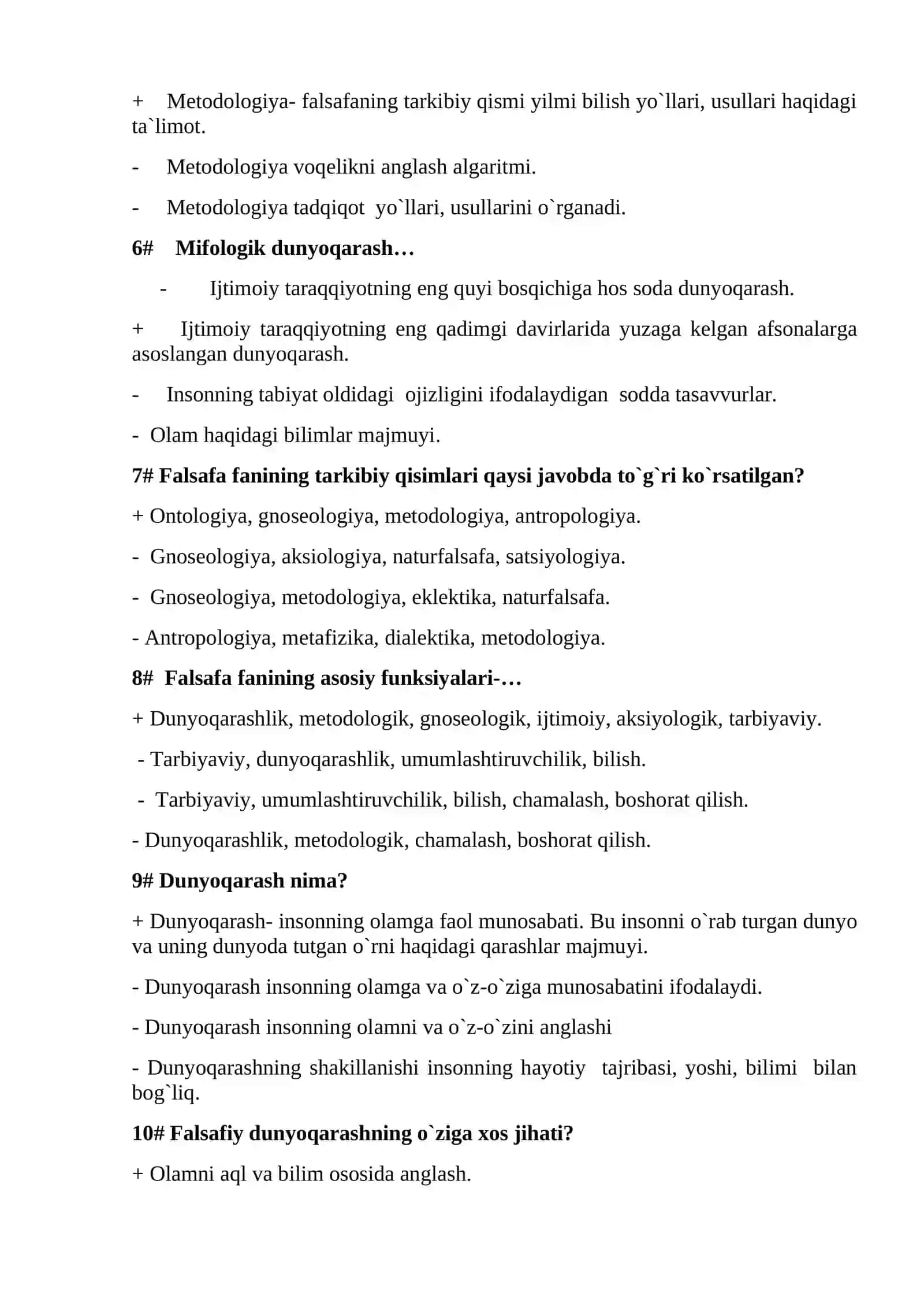 Falsafa Testlar 2