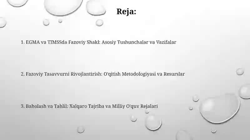 EGMA VA TIMSS Fazoviy Shakl topshiriqlari 2