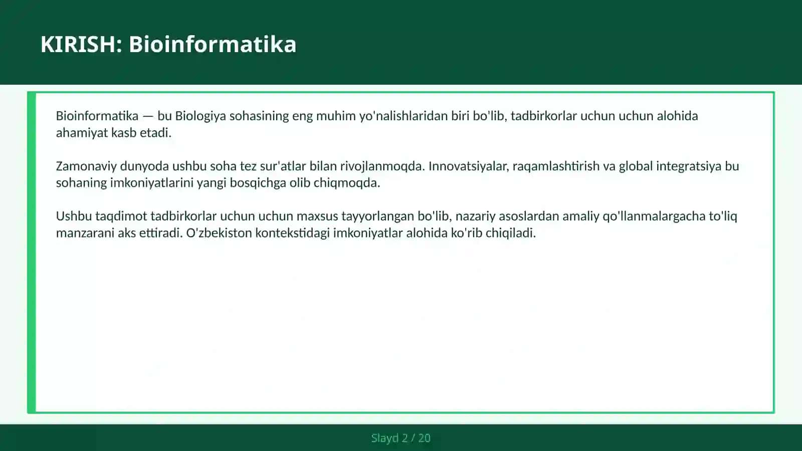 BIOINFORMATIKA 2