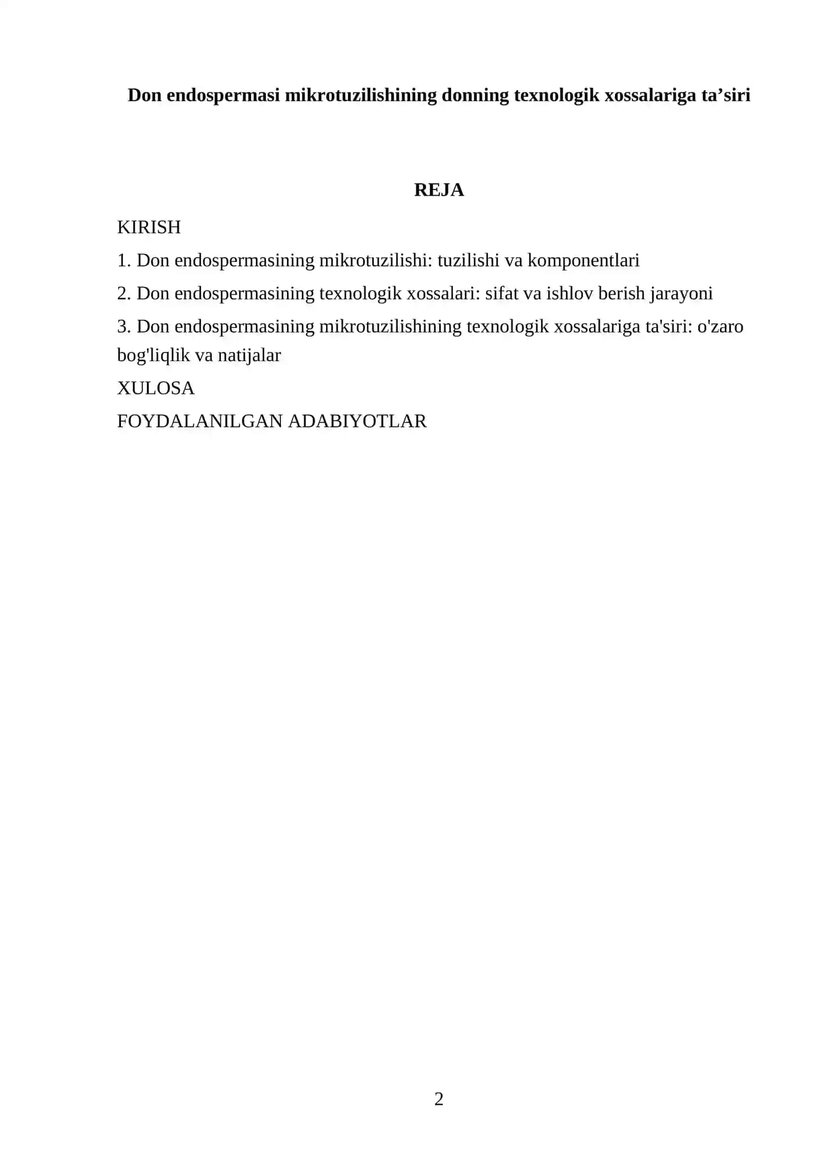 Don endospermasi mikrotuzilishining donning texnologik xossalariga ta’siri 2