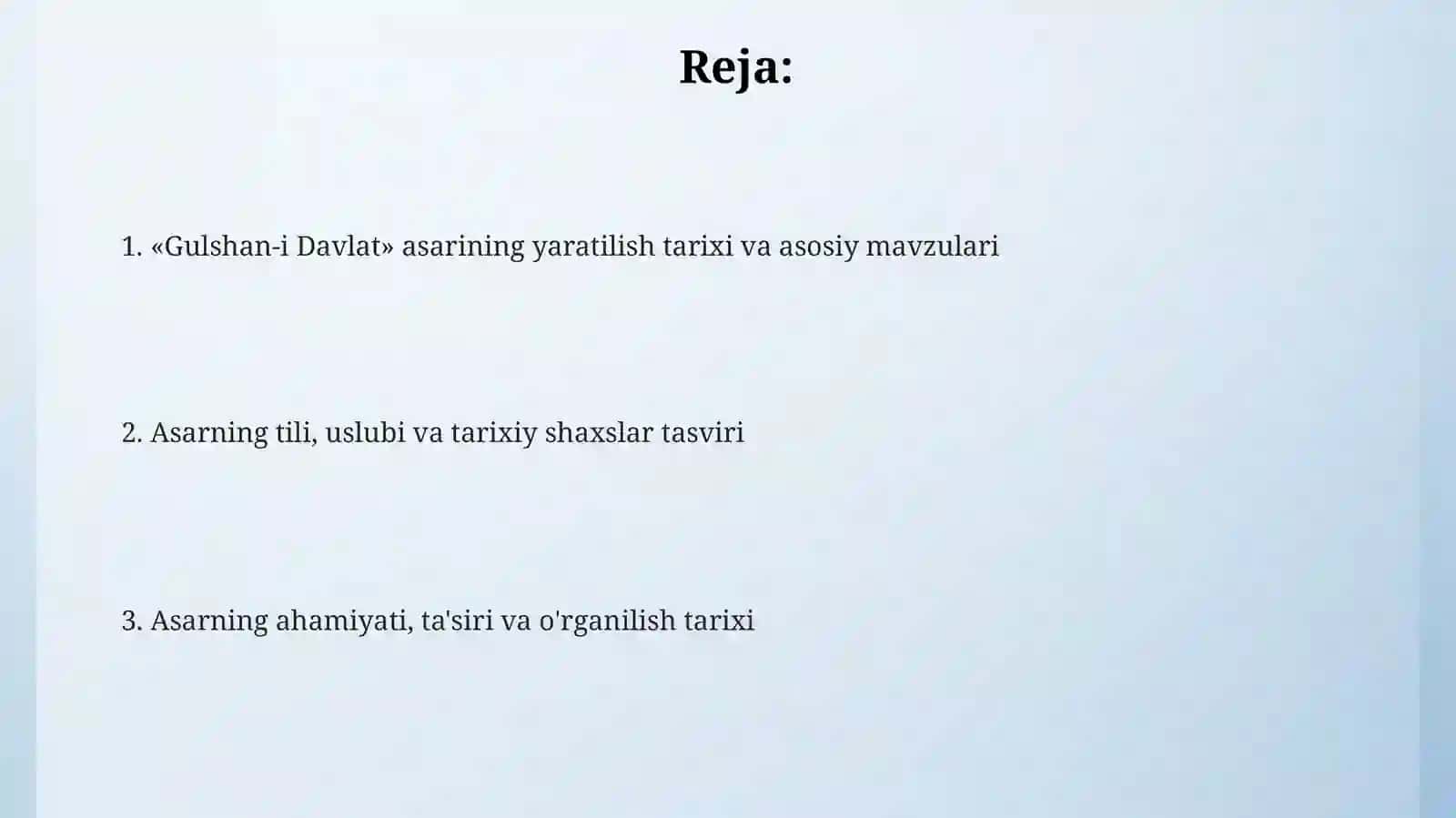 "Gulshani davlat"asari 2