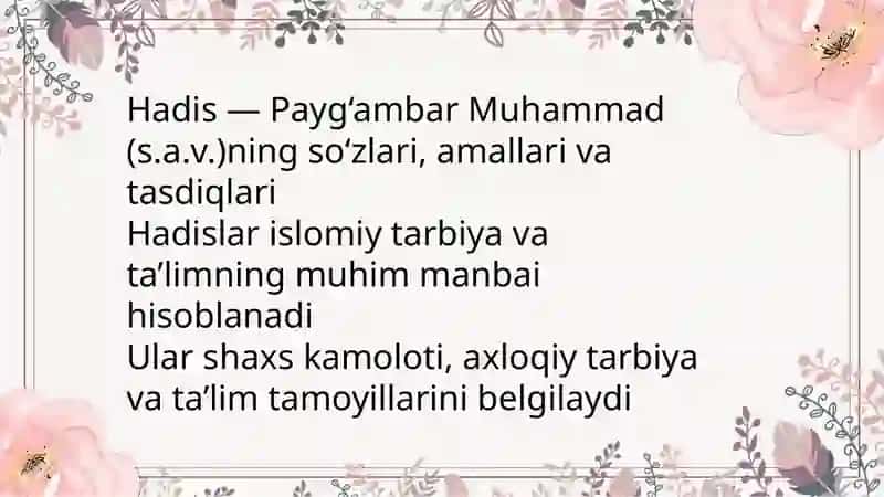 Hadislarning pedagogik ahamiyati 2