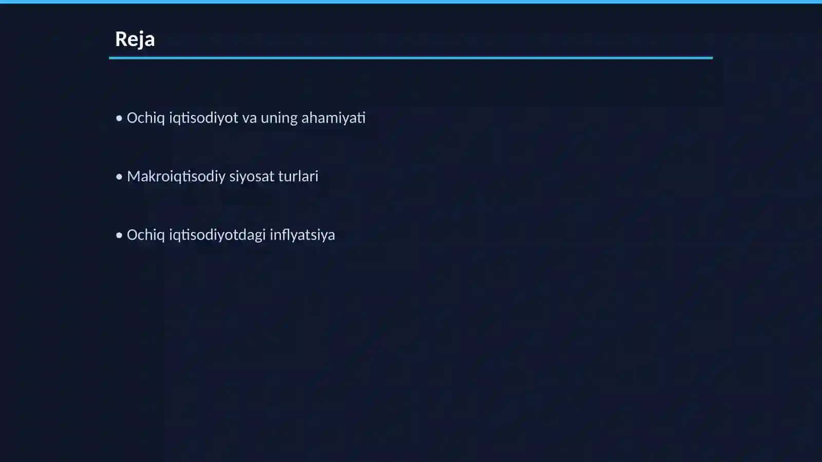 Ochiq iqtisodiyotda makroiqtisodiy siyosat 2