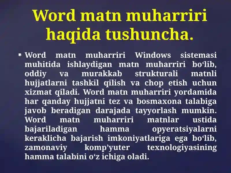 Word matn muharriri 2