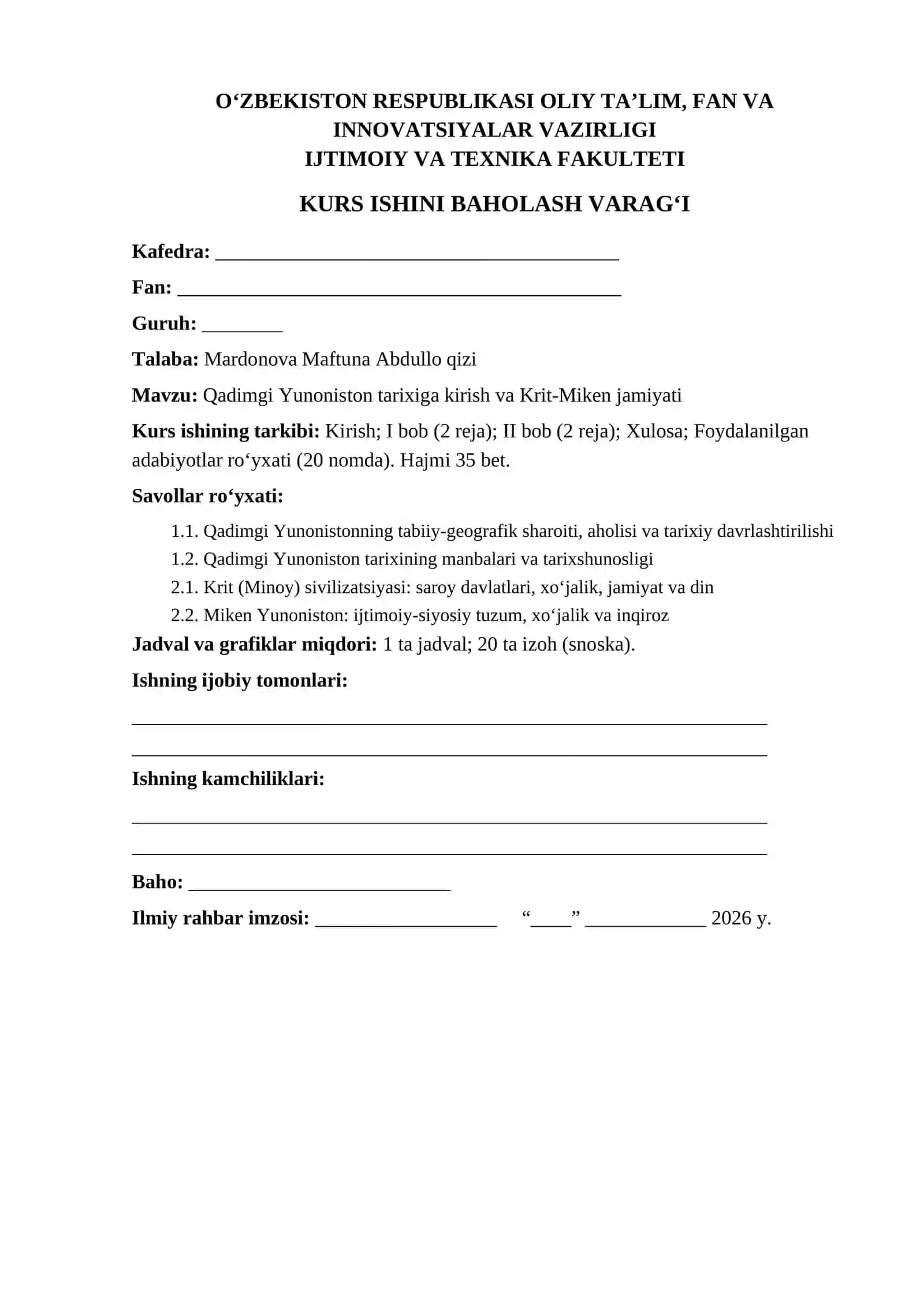 qadimgi Yunoniston tarixiga kirish va kirit Miken jamiyati 2