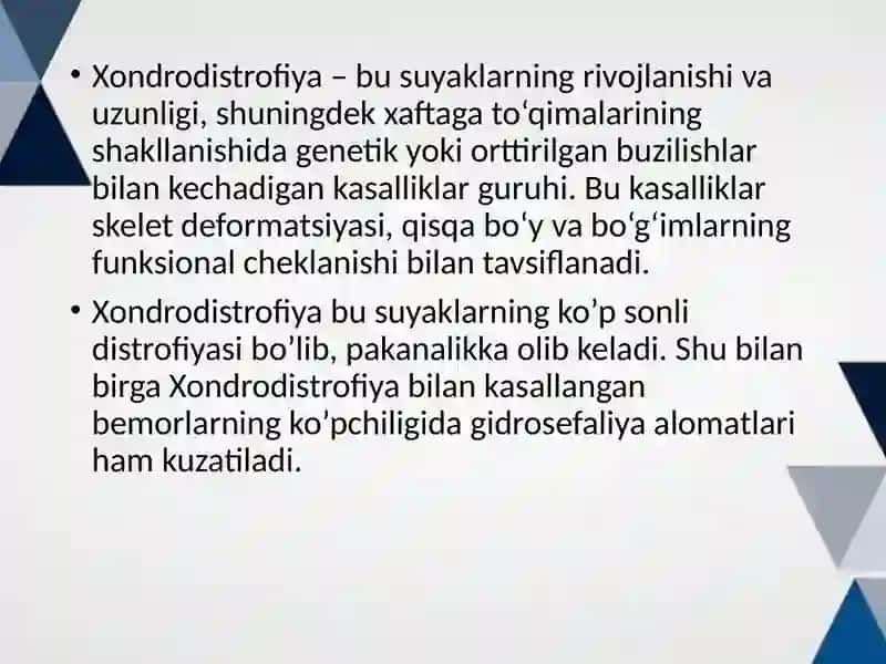 Xondrodistrofiyalar 2