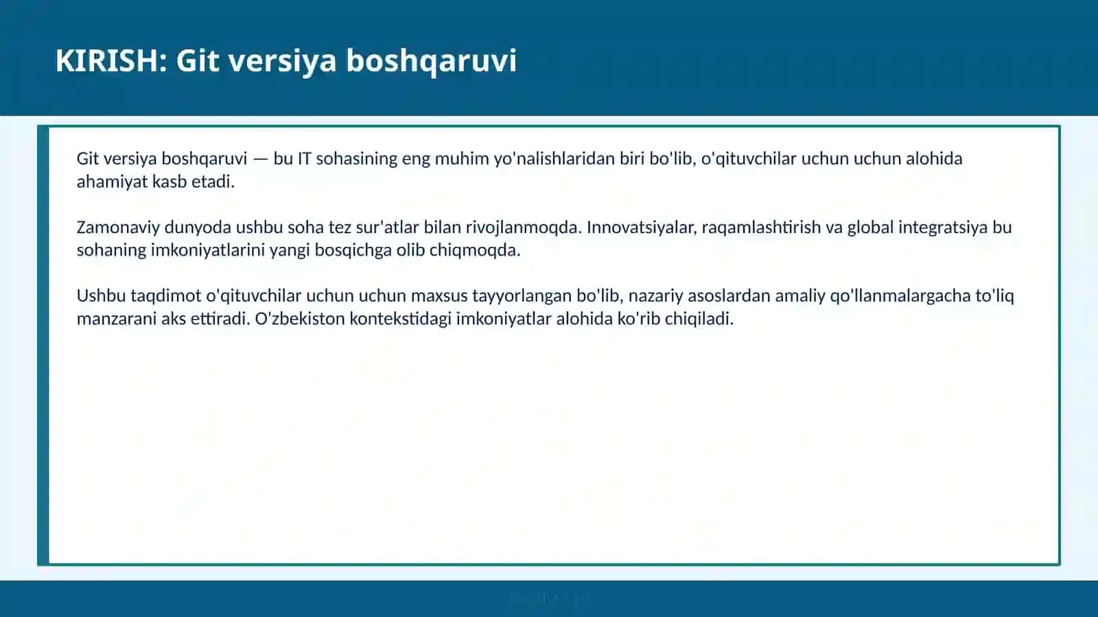 Git versiya boshqaruvchi 2