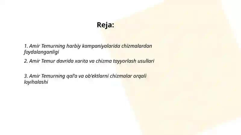 Amir Temur chizmalardan foydalanganligi toʻgʻrisida 2