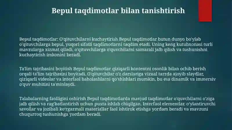 Bepul Taqdimotlar 2