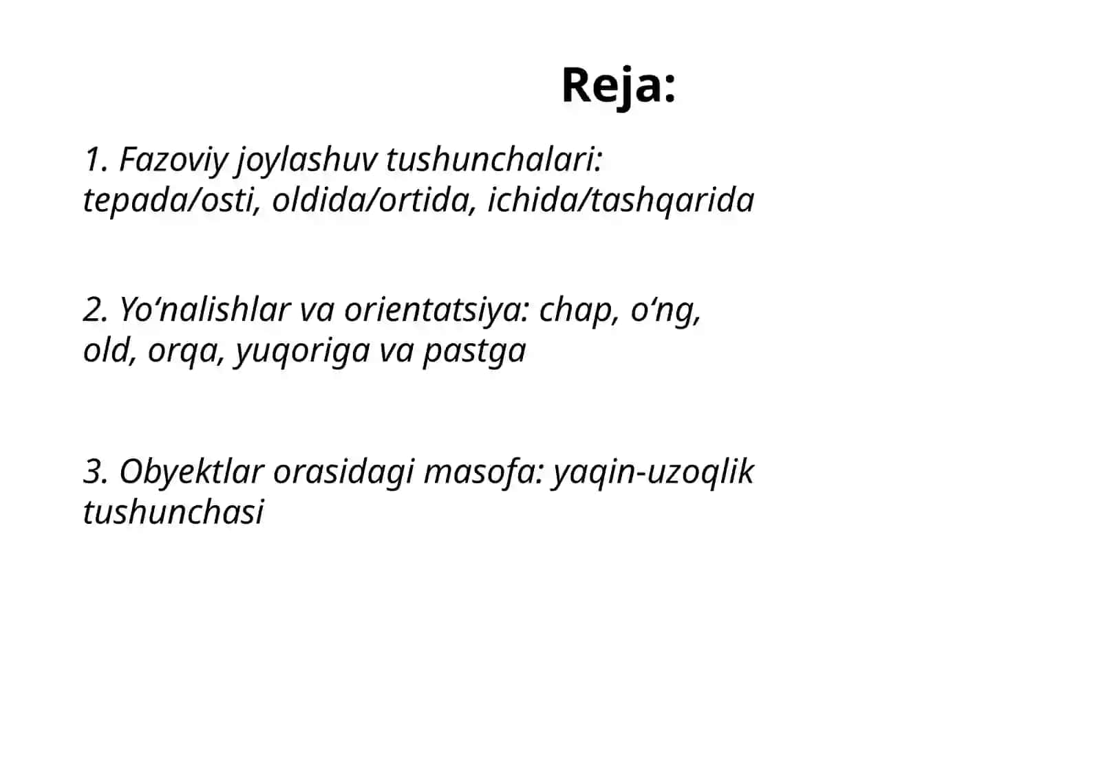 Obyekt-fazoviy muhitni rivojlantirish "Matematik rivojlantirish" oʻquv moduliga 2