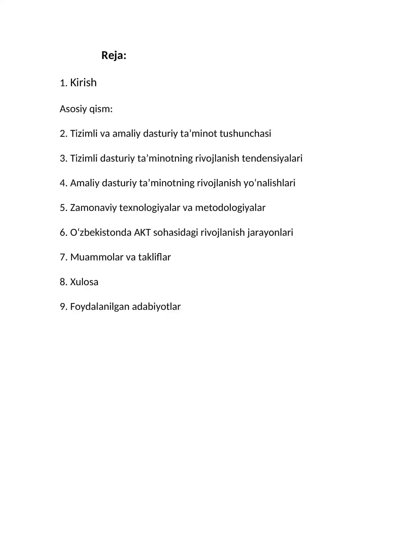 “TEXNIK TIZIMLARDA AXBOROT TEXNOLOGIYALARI” fanidan MUSTAQIL ISH 2