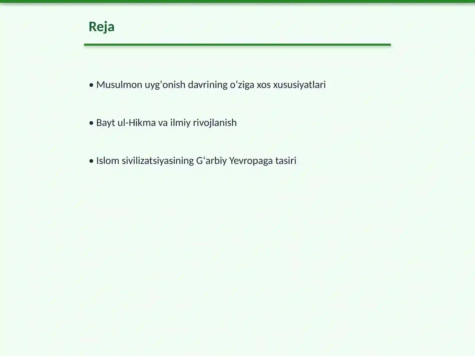 Islom uygʻonish davrida fan 2