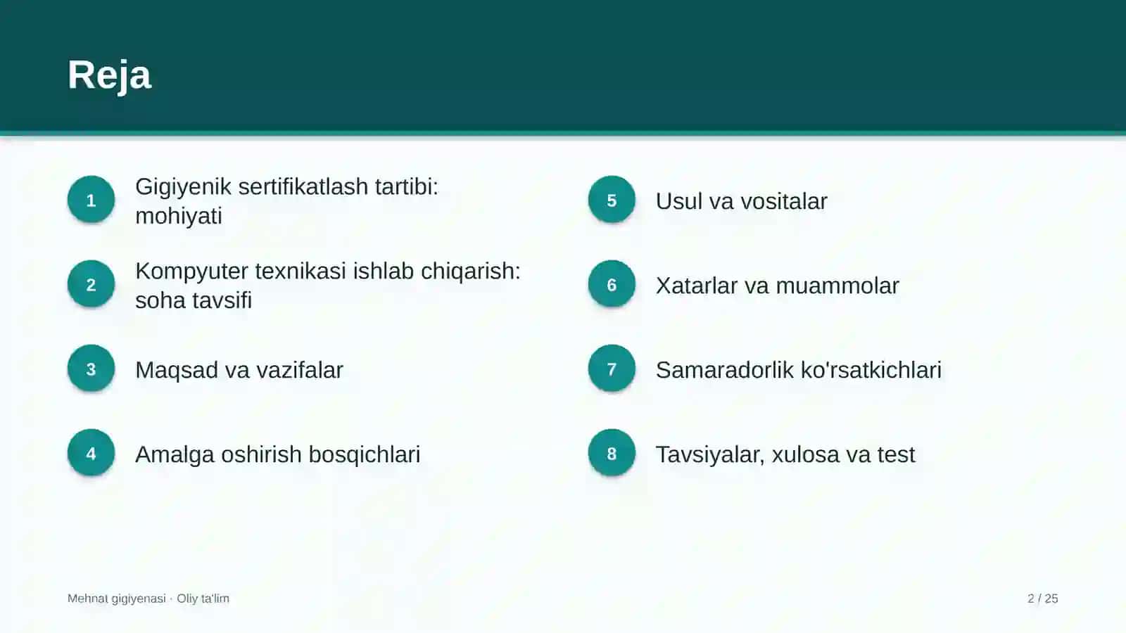 Kompyuter texnikasi ishlab chiqarishda gigiyenik sertifikatlash tartibi 2