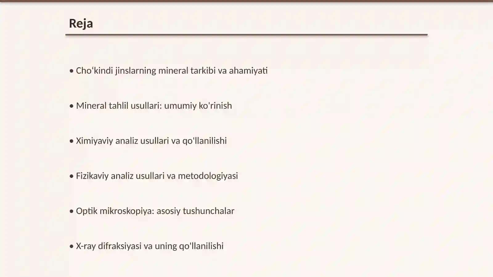 Choʻkindi jinslarning moddiy tarkibini oʻrganish usullari:Togʻ jinslarining mineral tarkibini aniqlash usullari 2