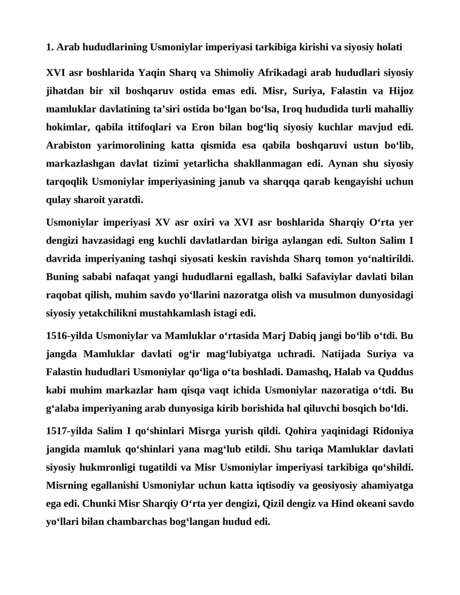 ARAB DAVLATLARI USMONIYLAR IMPERIYASI HUKMRONLIGI OSTIDA 2