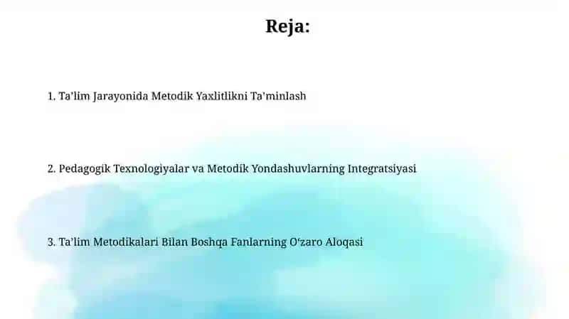 Ta'lim metodikasi va psixologiyaning integratsiyasi 2