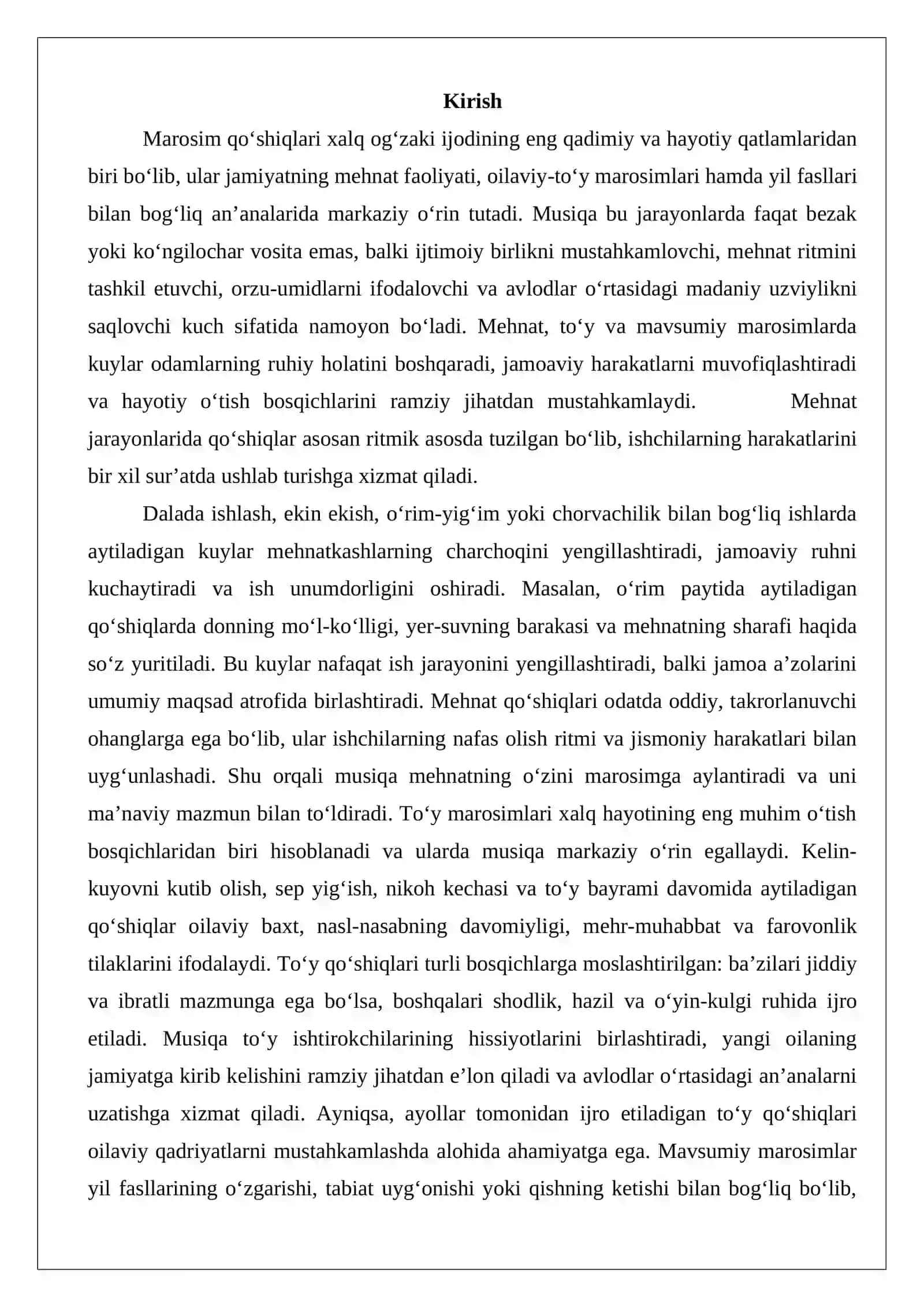 Marosim qo‘shiqlari: mehnat, to‘y va mavsumiy marosimlarda musiqaning o‘rni 2
