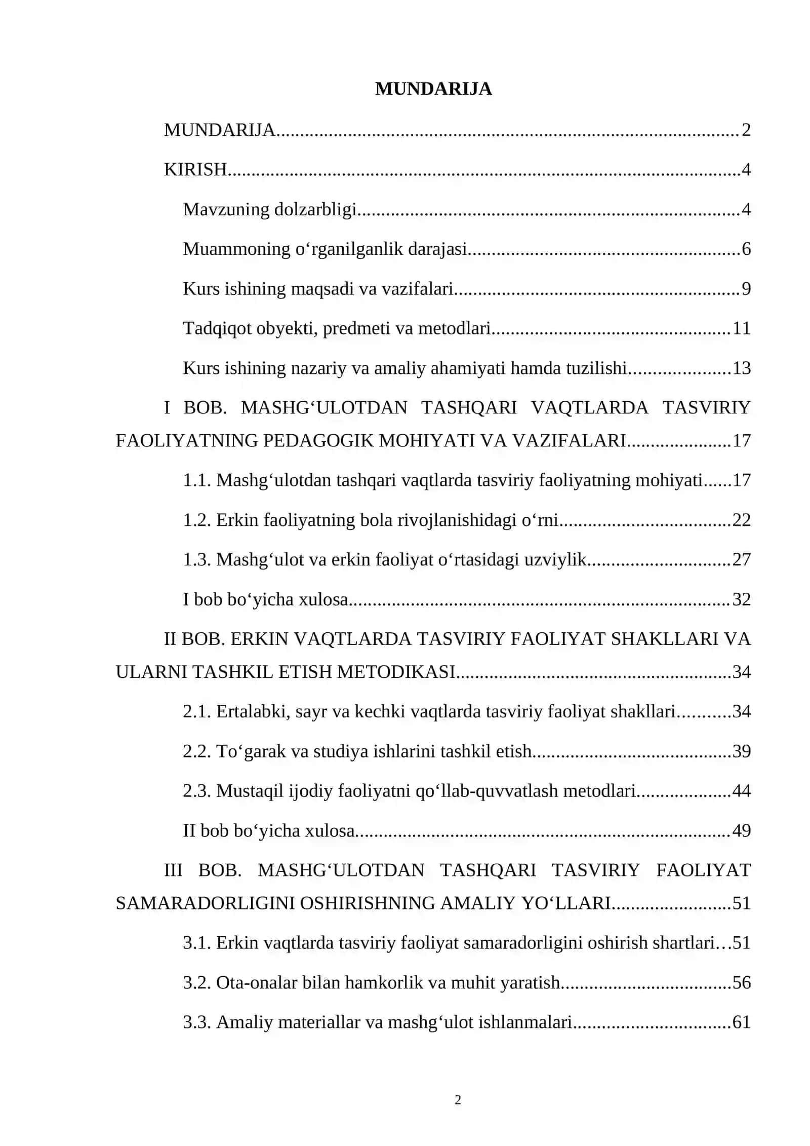 TASVIRIY FAOLIYATGA O‘RGATISH METODIKASI 2