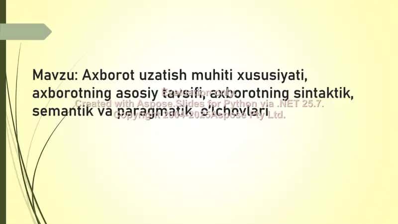 Axborot tizimlari 2