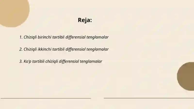 Chiziqli differensial tenglamalar 2