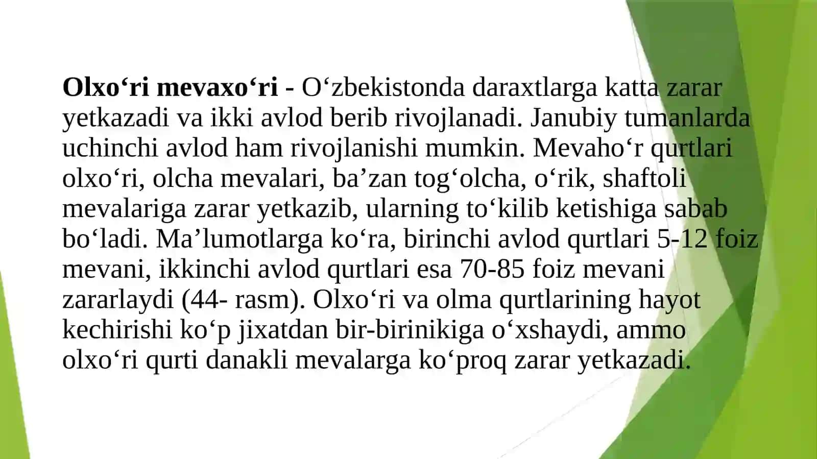 DANAK MEVALI EKINLARNING ASOSIY ZARARKUNANDALARI 2