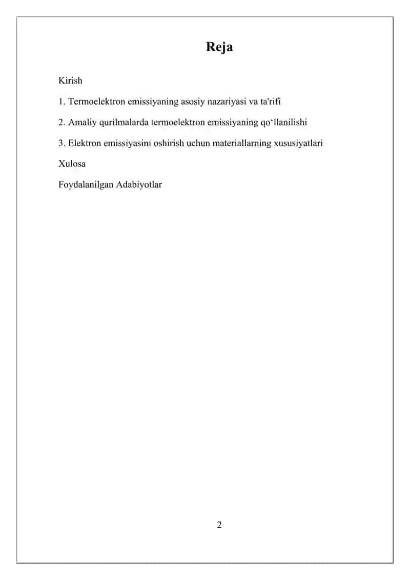 Termoelektron emissiyasi 2