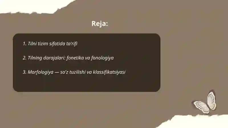 Tilning sistema sifatida 2