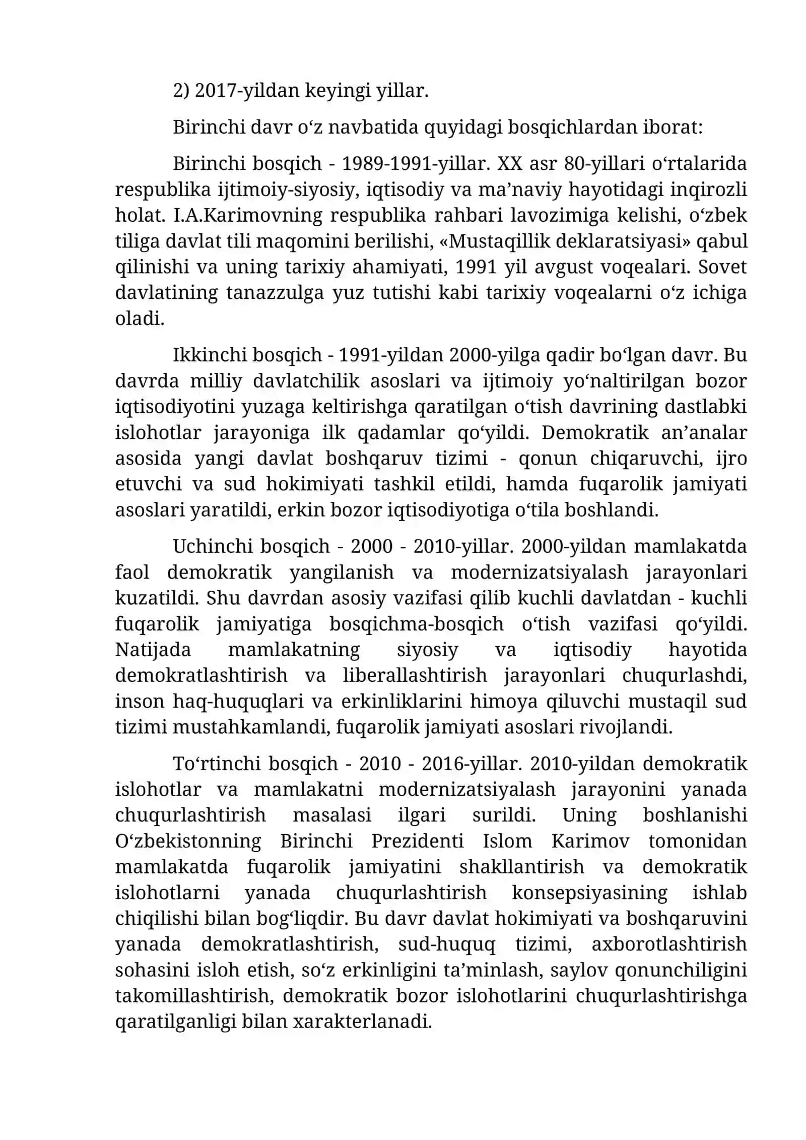 1-mavzu: Kirish. «O‘zbekistonning eng yangi tarixi» o‘quv fanining predmeti, maqsadi va vazifalari, nazariy-metodologik tamoyillari 2