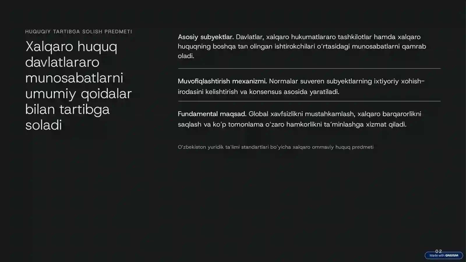 XALQARO OMMAVIY HUQUQ KURSI 2