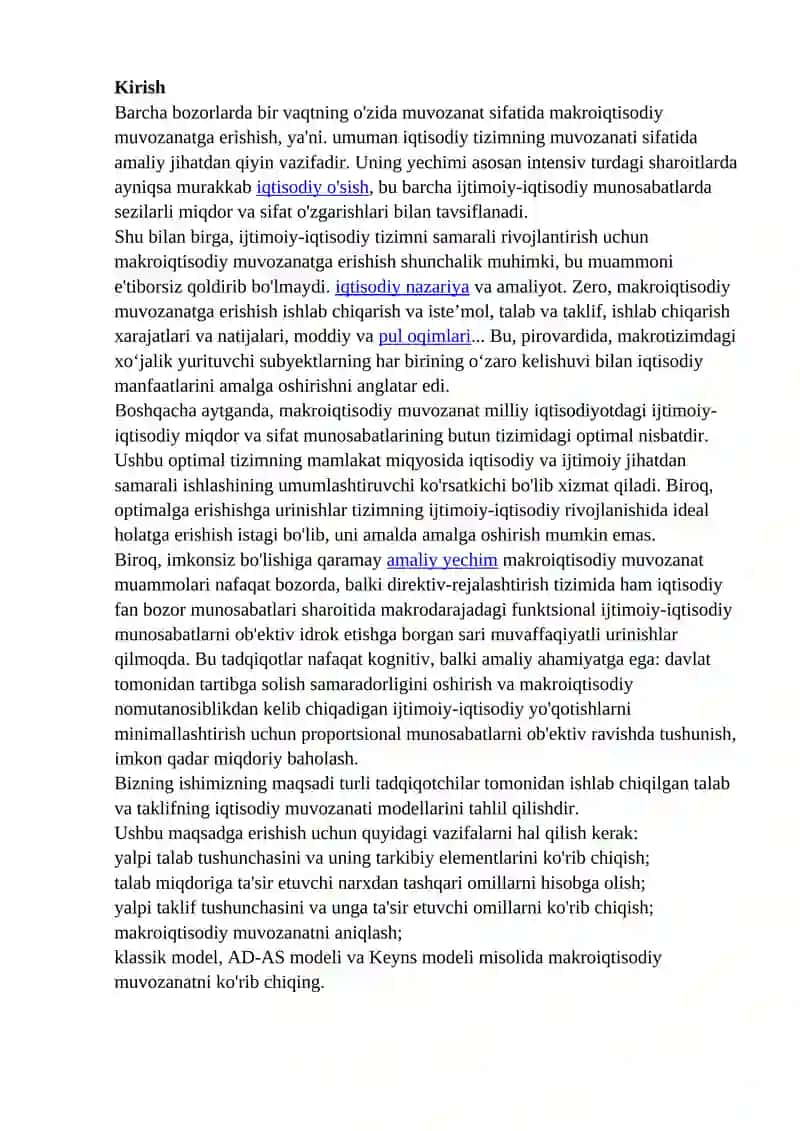 UMUMIY MAKROIQTISODIY MUVOZANAT MODELLARI 2