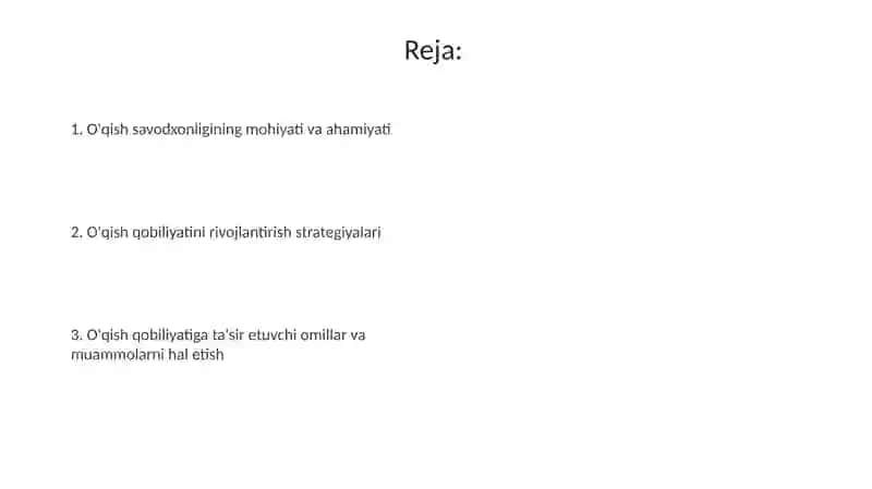 Oʻqish savodxonligi 2