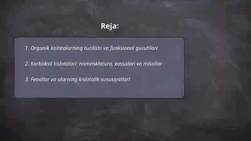 Organik kislota va asoslar 2