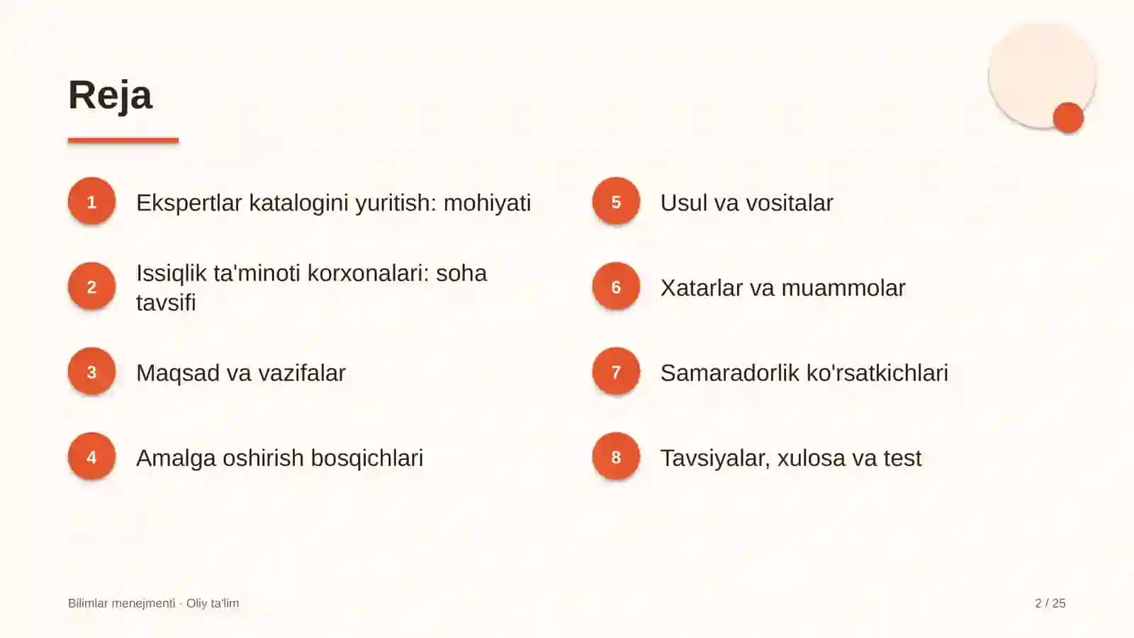 Issiqlik ta'minoti korxonalarida ekspertlar katalogini yuritish 2