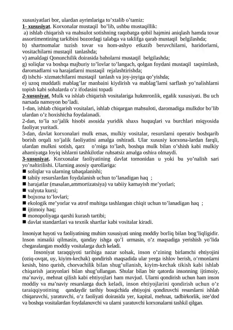 Iqtisоdiy sоhalarda Korxona tushunchasining mоhiyati 2