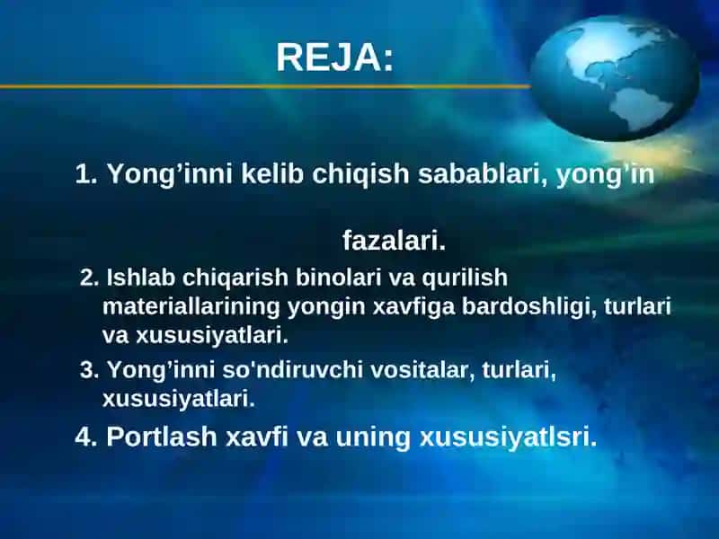 Yonish portlash xavfi bòlgan obektlardagi avariyalar 2