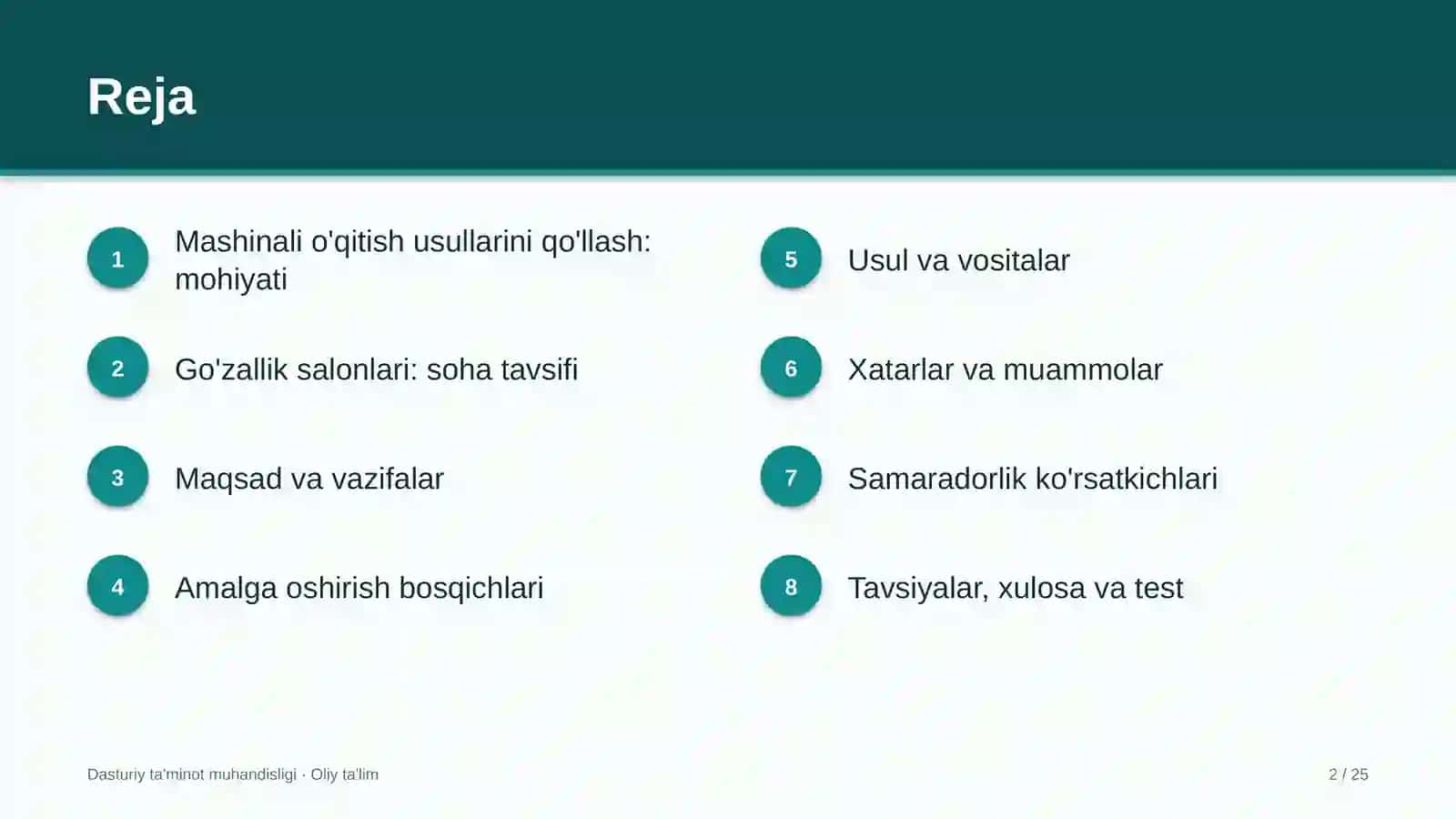 Go'zallik salonlarida mashinali o'qitish usullarini qo'llash 2