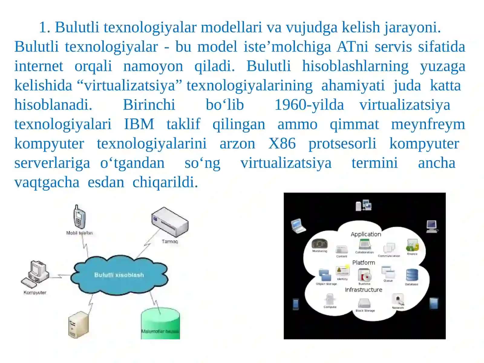 Bulutli texnologiyalar modellari va vujudga kelish jarayoni 2