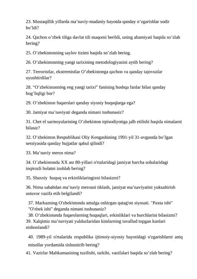 O’zbekistonning eng yangi tarixi 2