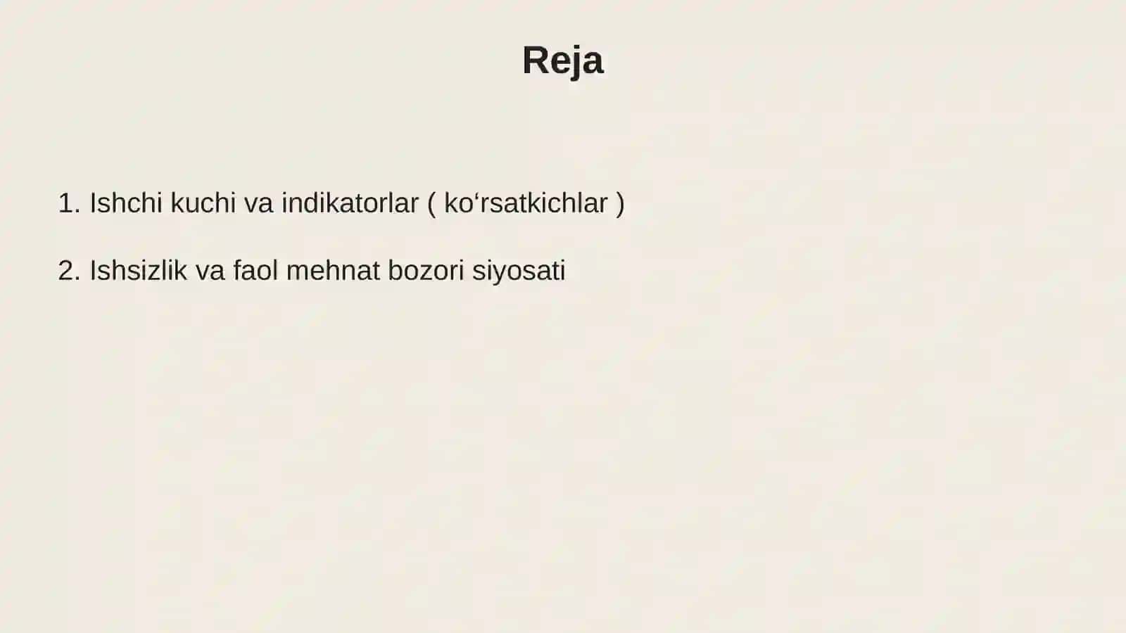 Iqtisodiyot nazariyasi fanidan ISHCHI KUCHU mavzusi uchun prezintatsiya 2