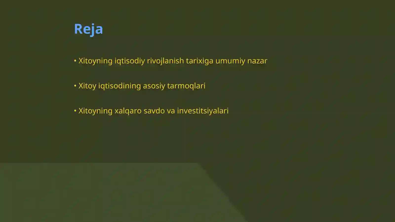 Xitoy davlatining iqtisodi xaqida 2