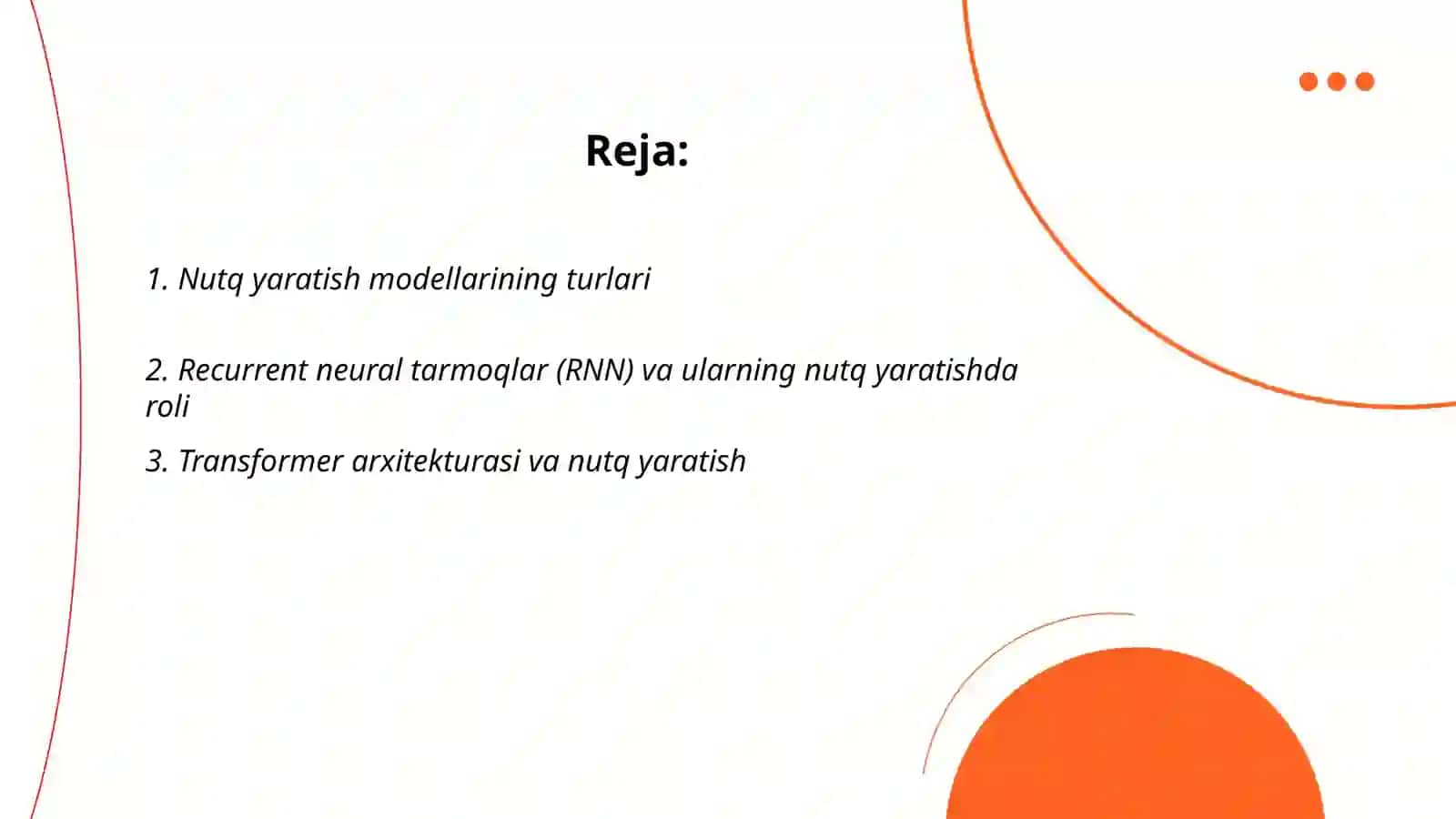 Nutq yaratish modellari 2