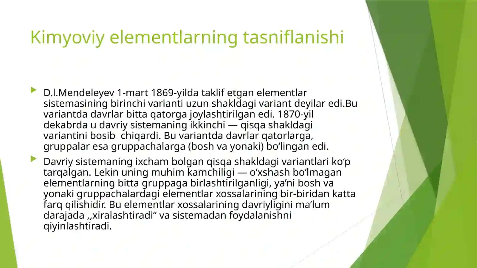 Davriy sistema Ochiq dars 2