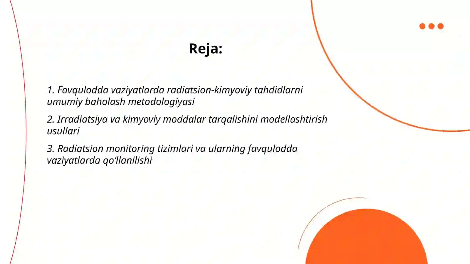 Favqulotda vaziyatlarda radiatsion kimyoviy vaziyatlardi baxolash Najmiddinov Mirsaid 2
