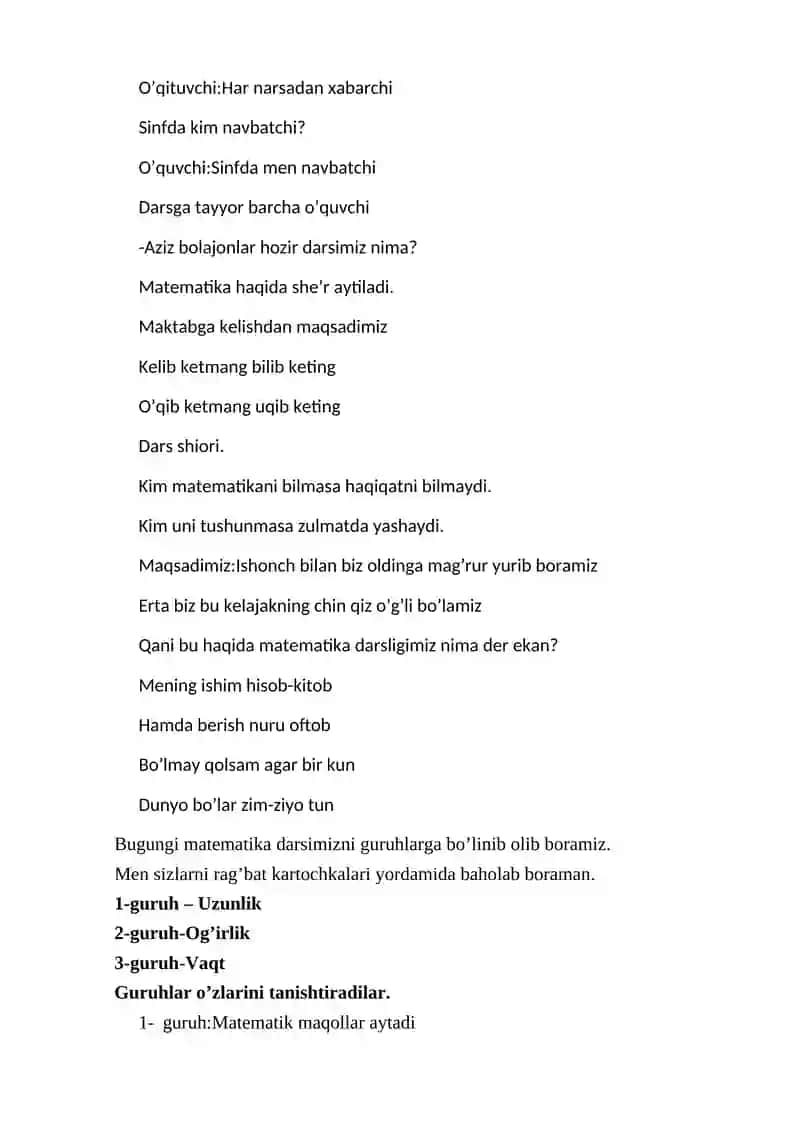 Yangi yuz o‘lchov birligi – kvadrat metr bilan tanishtirish. Misol, masalalar yechish 2