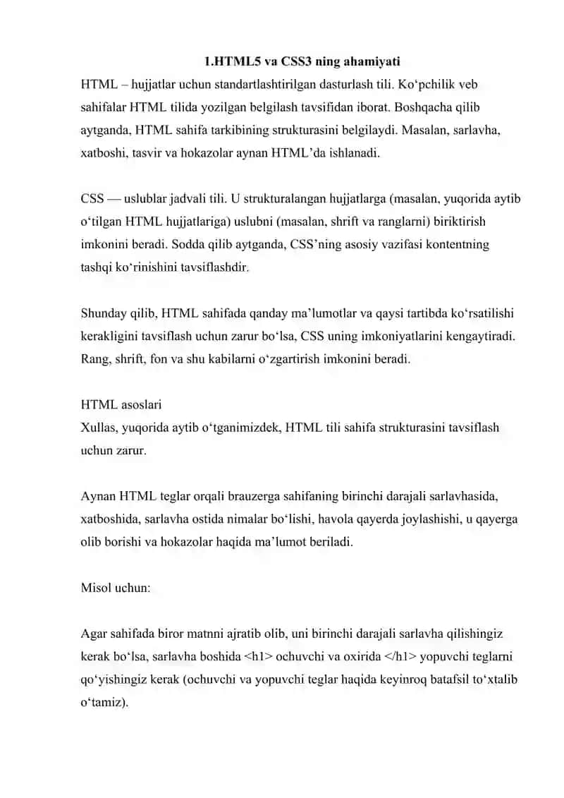 HTML5 VA CSS3 YAGI IMKONIYATLARI 2