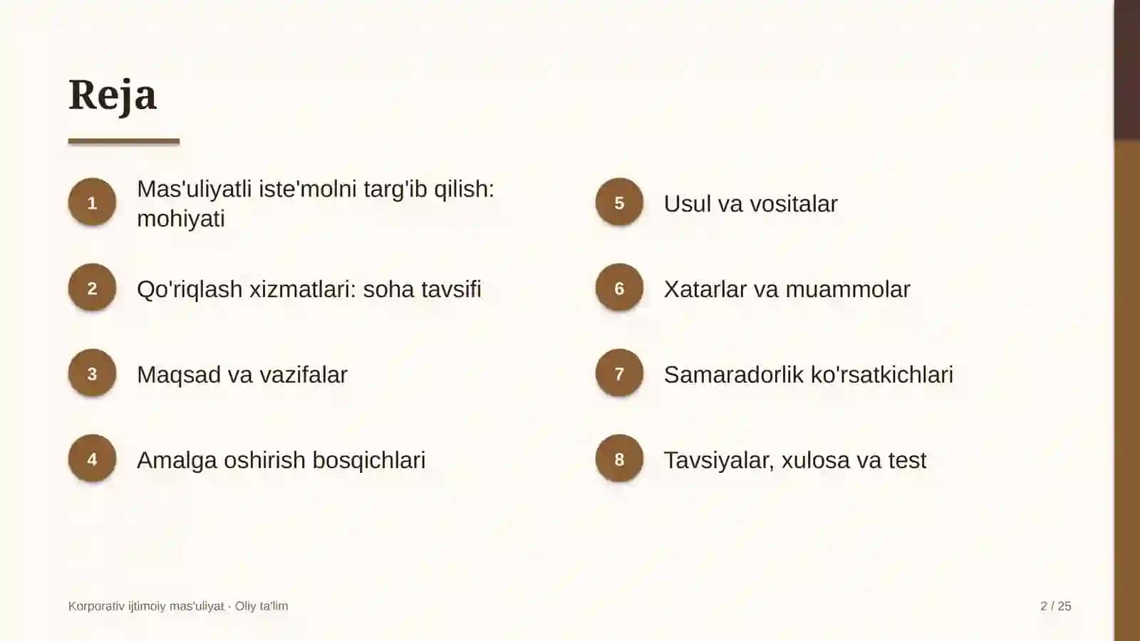 qo'riqlash xizmatlarida mas'uliyatli iste'molni targ'ib qilish 7710 2