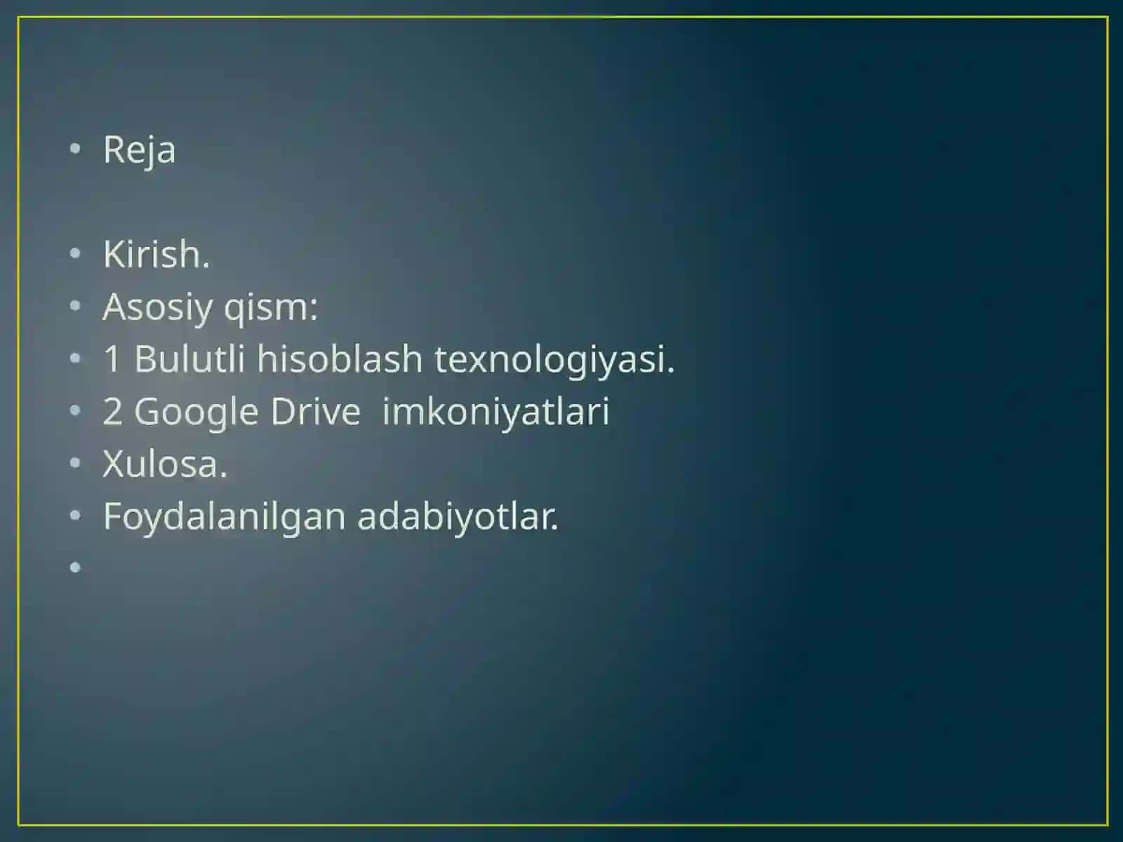 Google DriveBuluttizimidaishlash 2