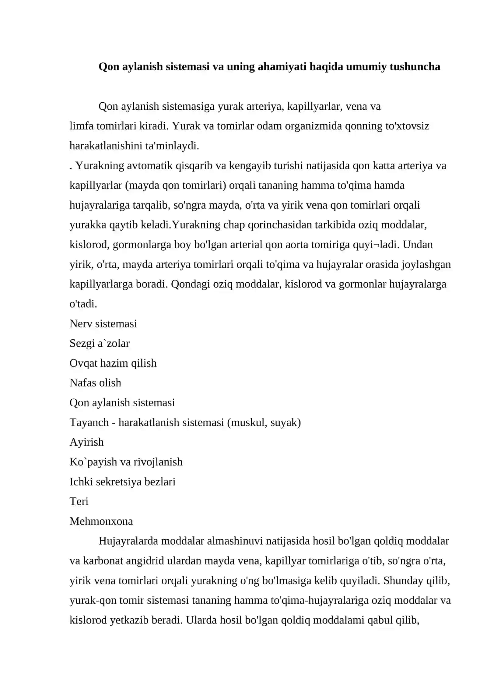 Qon aylanish tizimi 2