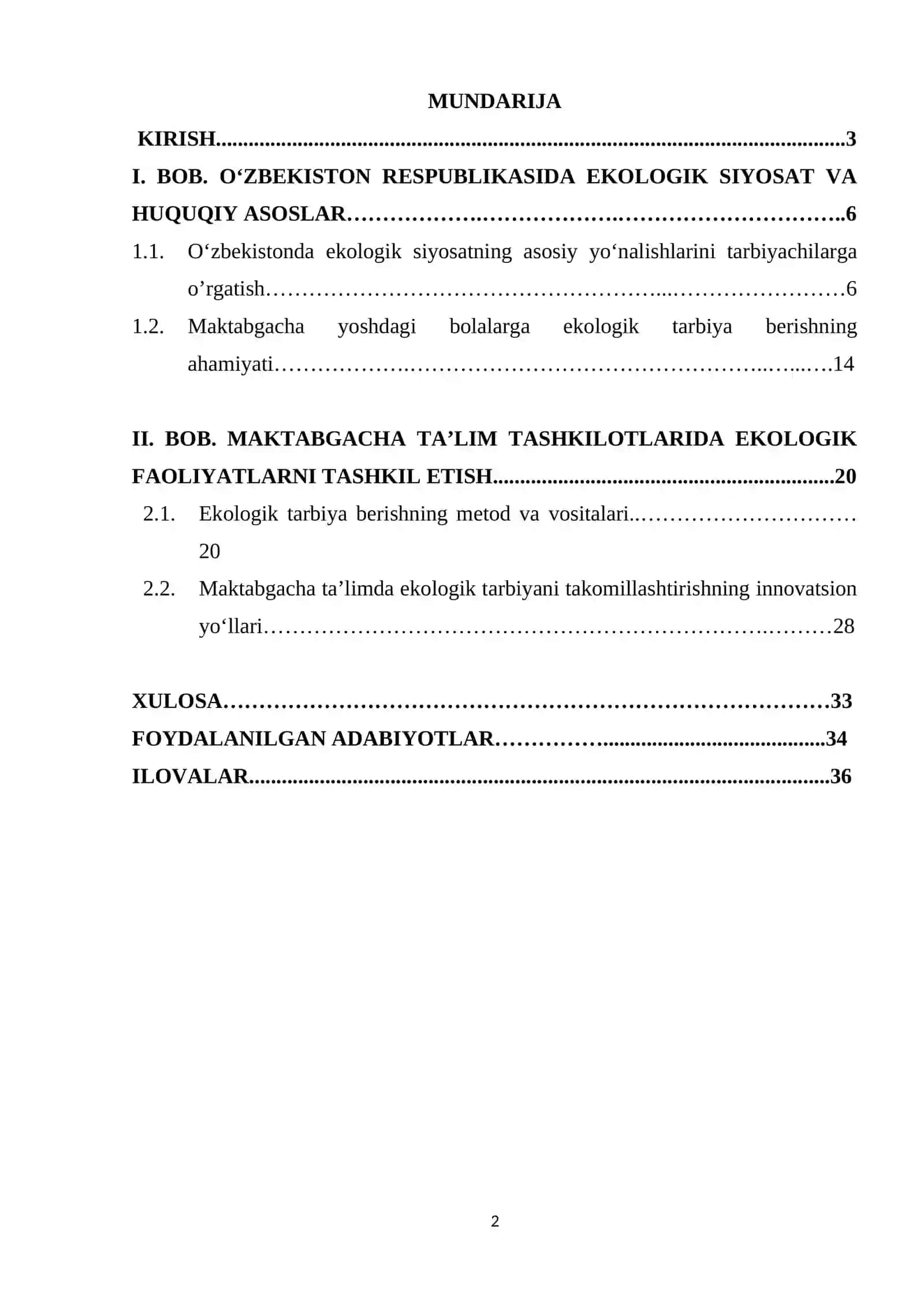 O’zbekiston respublikasida ekologik siyosat va huquqiy asoslar 2