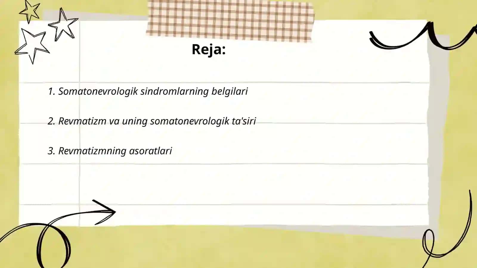 Somatonevrologik sindromlar (revmatizm) 2